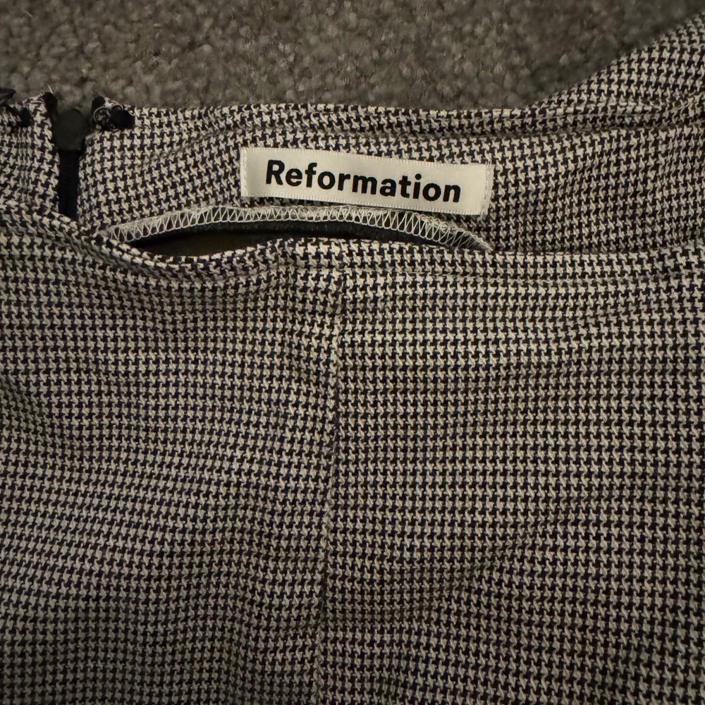 Reformation houndstooth zip pants